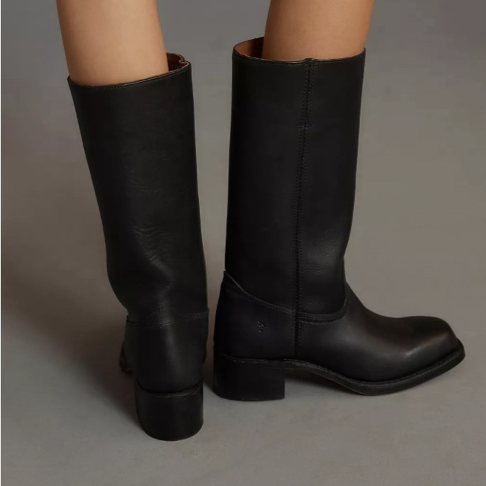 Frye Campus 12L Black Leather Boots size 7
